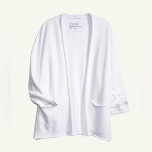 Frank & Eileen Barbara Beach Cardigan White Fleece Size Large